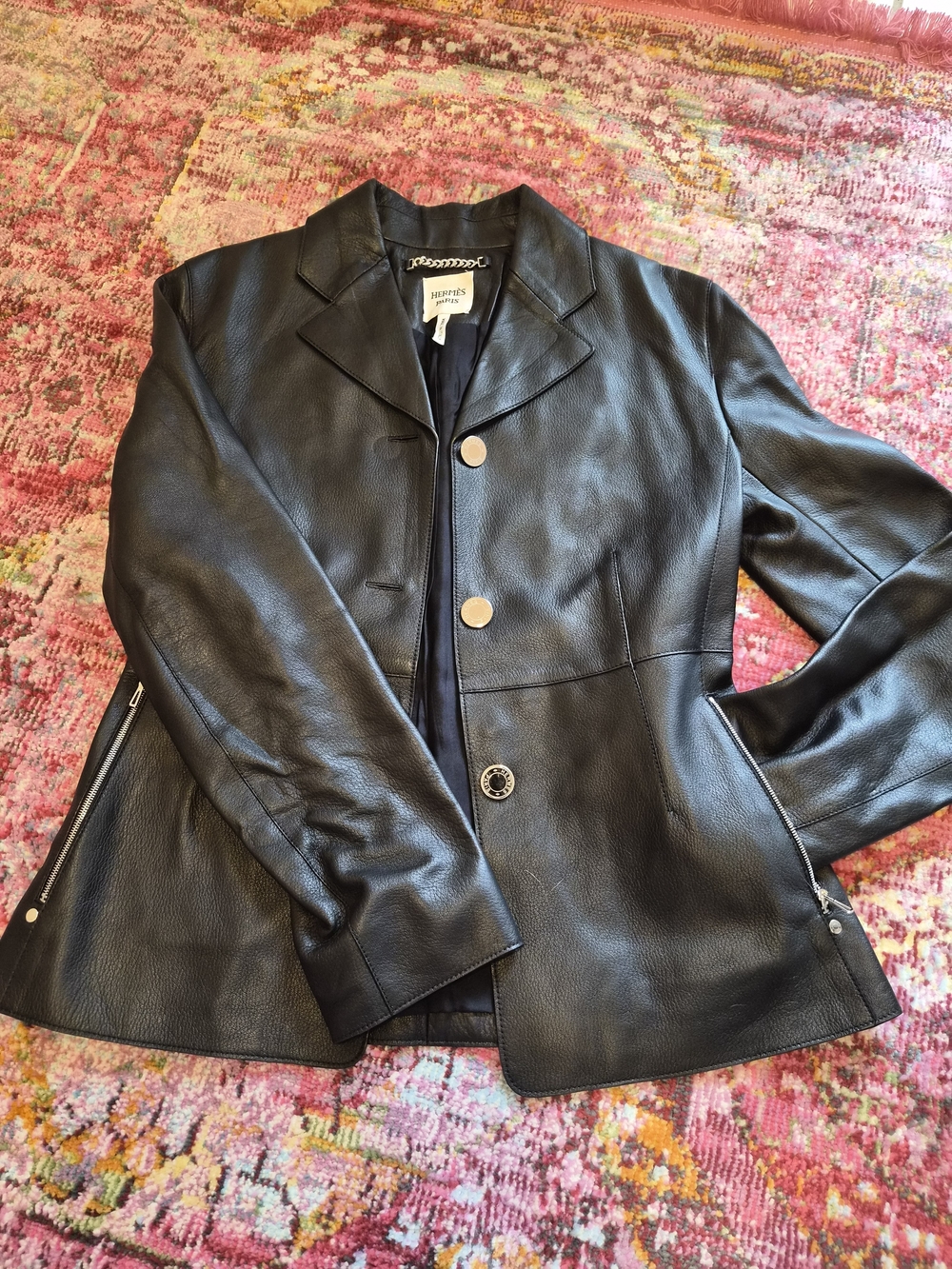 Hermes Deerskin Leather Equestrian Jacket
